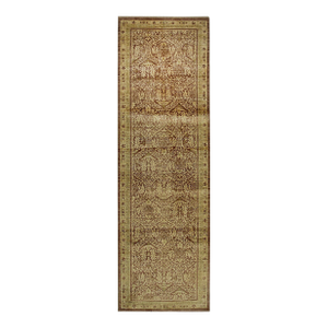 3x10 Sloane Lydia Beige Transitional Floral Hand Knotted Afghan Wool Carpet Rug