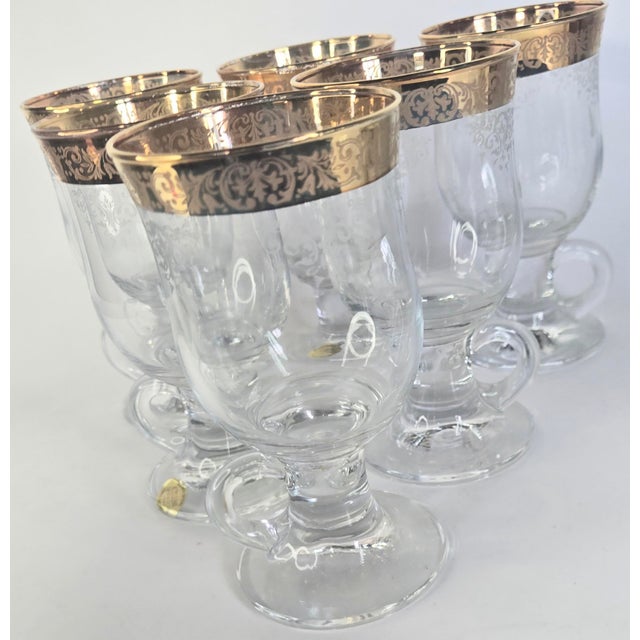 Vintage Gold Embossed Irish Coffee Mugs- Set of Eight For Sale - Image 4 of 16