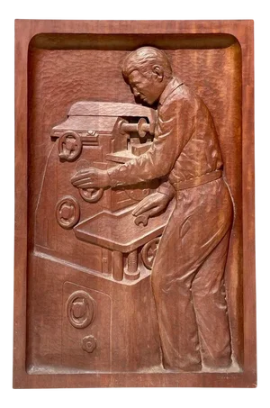 Carved Mahogany Panel by A. Géroudet