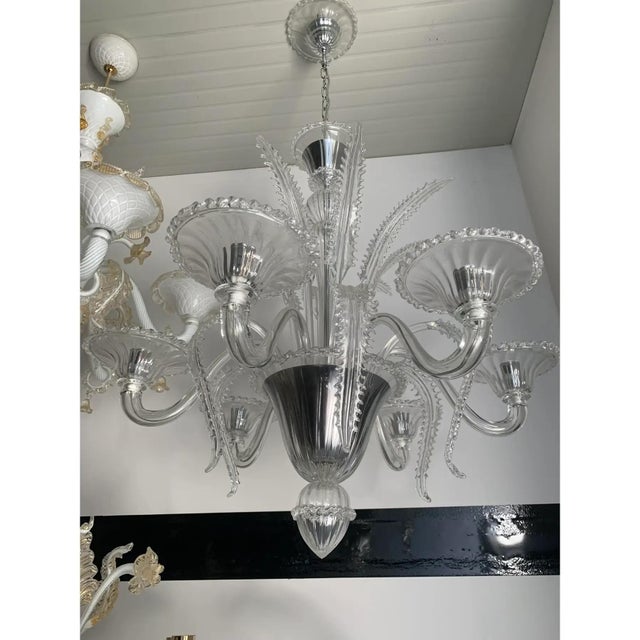 Transparent Murano-Style Venetian Glass Chandelier by Simoeng For Sale - Image 11 of 14