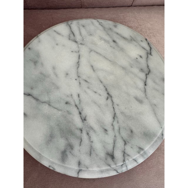 Round White Marble Lazy Susan/Serving Tray For Sale In New York - Image 6 of 9