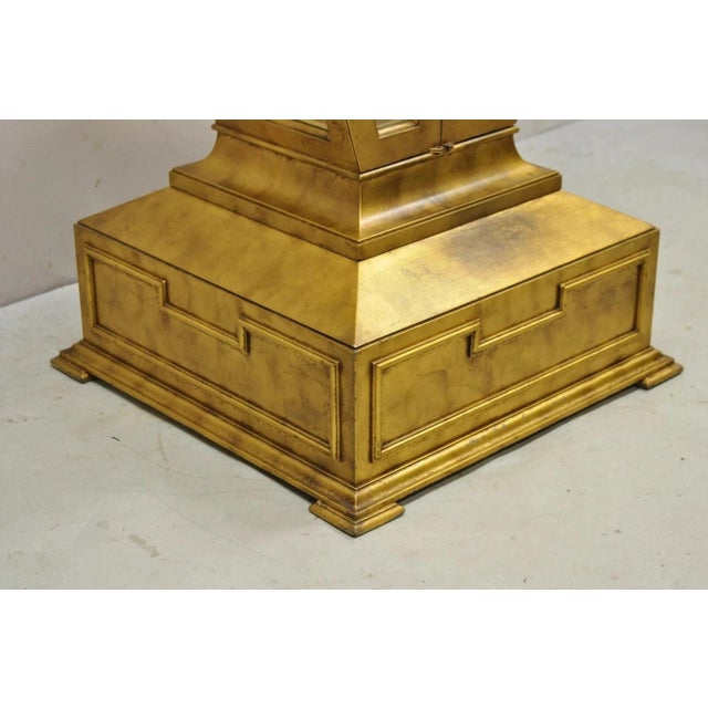 Vintage Hollywood Regency Gold Gilt Diamond Shaped Etagere Curio Display Cabinet For Sale - Image 10 of 11