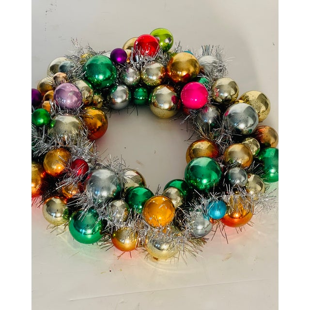 American American Shiny Brite Christmas Wreath With Tensils For Sale - Image 3 of 7