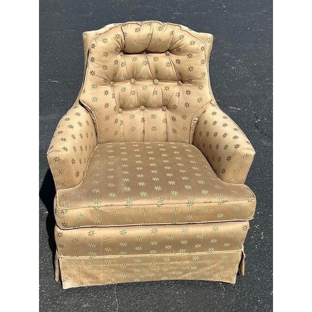 Pair of Upholstered Silk Arm Chairs For Sale In New York - Image 6 of 12