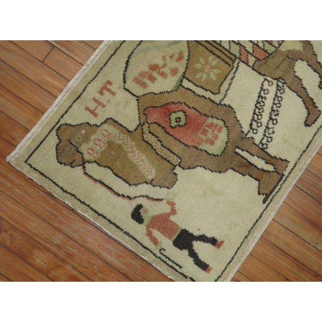 1980s 1980s Pictorial Turkish Camel Rug For Sale - Image 5 of 6