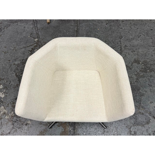 Textile Cb2 Swivel Facetta Chair For Sale - Image 7 of 12