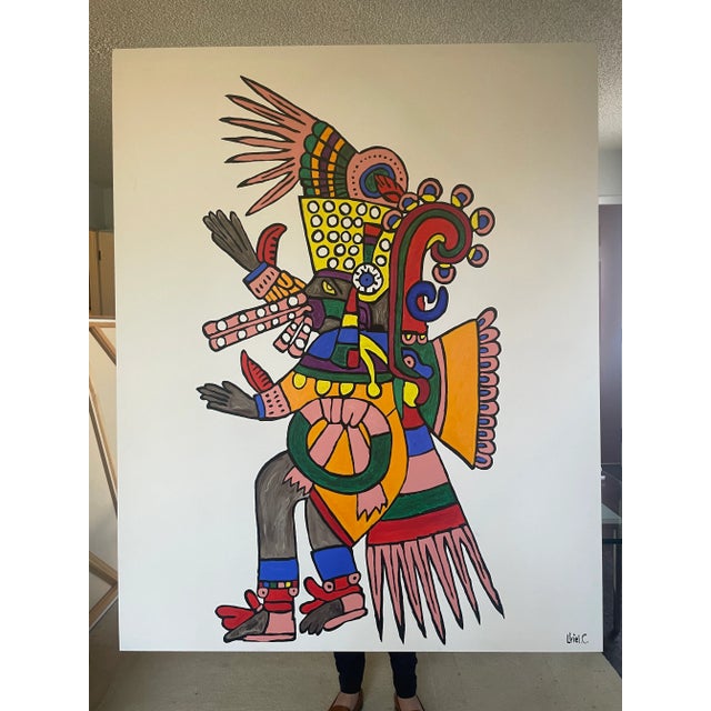 "Quetzalcóatl #2" Contemporary Mexican Figurative Oil Painting For Sale In Austin - Image 6 of 6