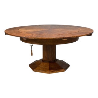 Josef Seiler, Rare Expanding Dining Table, Oak, Germany, 1920s For Sale