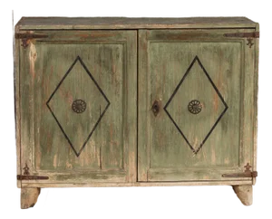 18th Century Italian Buffet With Iron Details in Original Green Paint