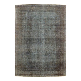 Boho Chic No Pile Blue/Brown Wool Rug - 7'10'' X 11'1'' For Sale