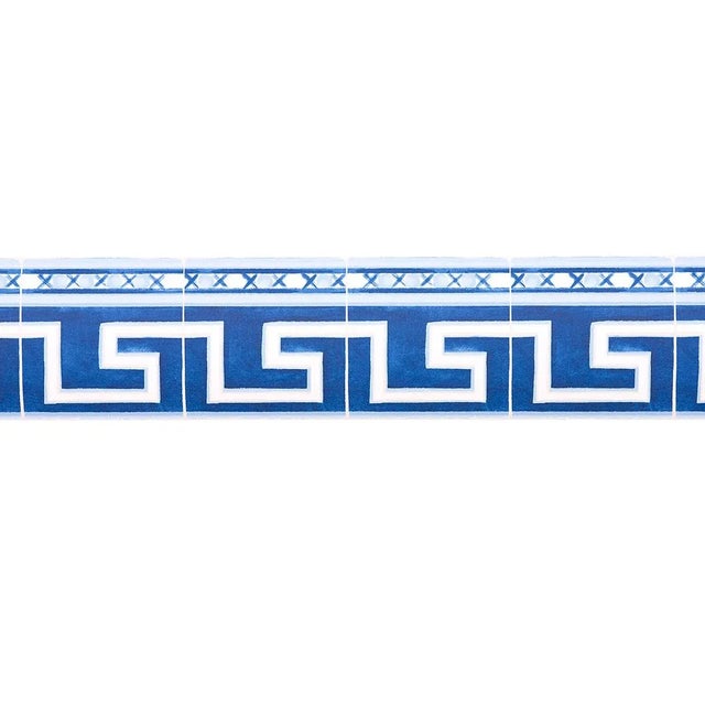 Schumacher X Mary McDonald Azulejos Border in Azure For Sale In Charlotte - Image 6 of 6