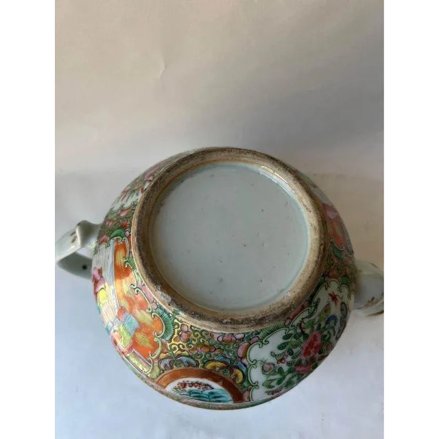 19th Century Antique Rose Medallion Teapot For Sale In Washington DC - Image 6 of 13