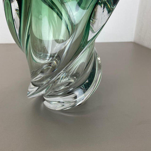 Crystal Wave Glass Vase from Val Saint Lambert, Belgium, 1960s For Sale - Image 11 of 18