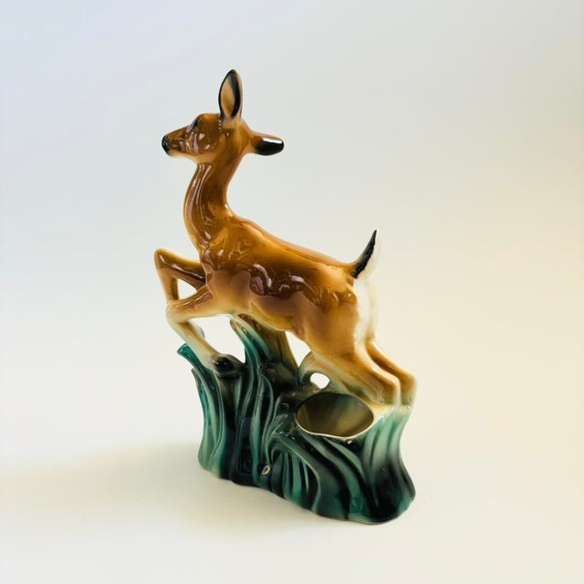Mid 20th Century Mid Century Ceramic Deer Planter For Sale - Image 5 of 16