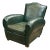 Art Deco Dark Green Leather Club or Lounge Chairs From France - Two Available For Sale