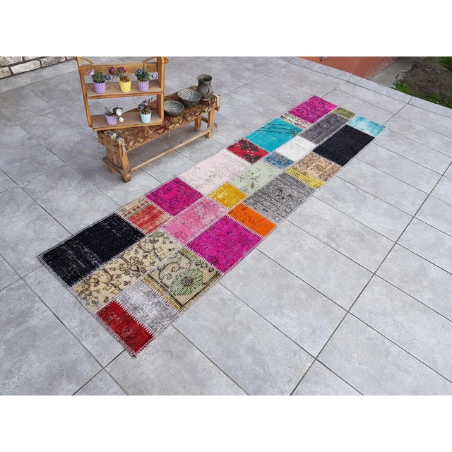 Turkish Vintage Anatolian Oushak Runner Rug For Sale - Image 3 of 10