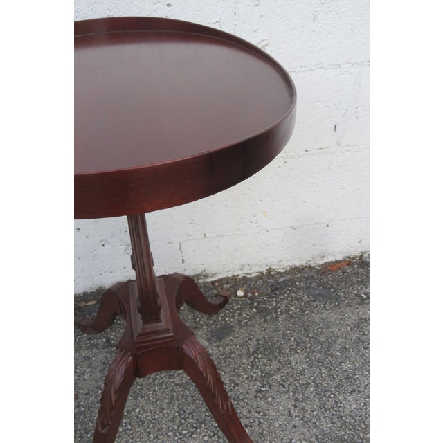 Wood Mahogany Oval Harp Design Claw Feet Side End Table 6229 For Sale - Image 7 of 14