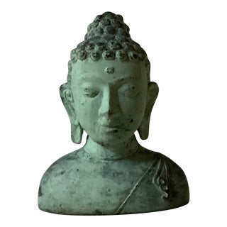 Antique Bronze Buddha Head For Sale