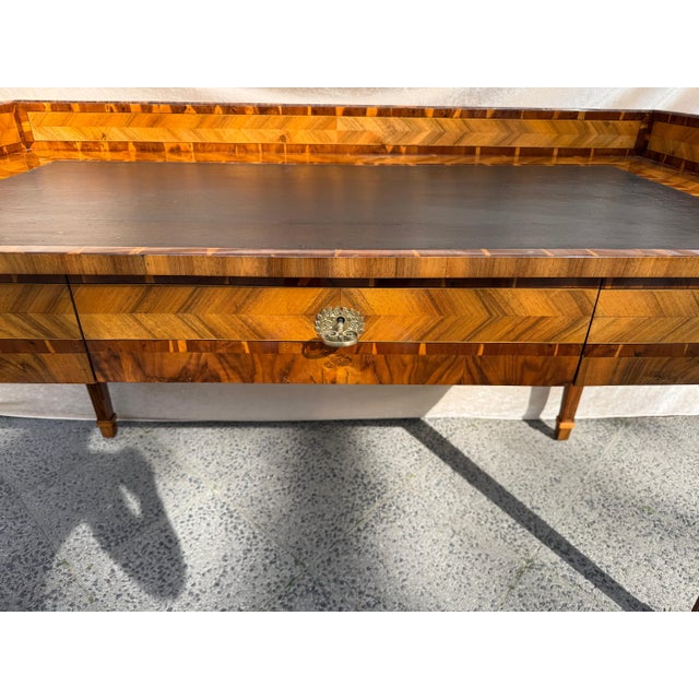 Antique Marquetry Writing Desk in Walnut and Exotic Veneers, 1700s For Sale - Image 6 of 12