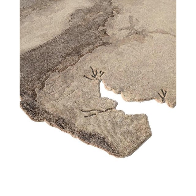 Contemporary Hand-Knotted Fragment II Rug in Linen with Wool and Silk by Dinodo Studio For Sale - Image 3 of 6