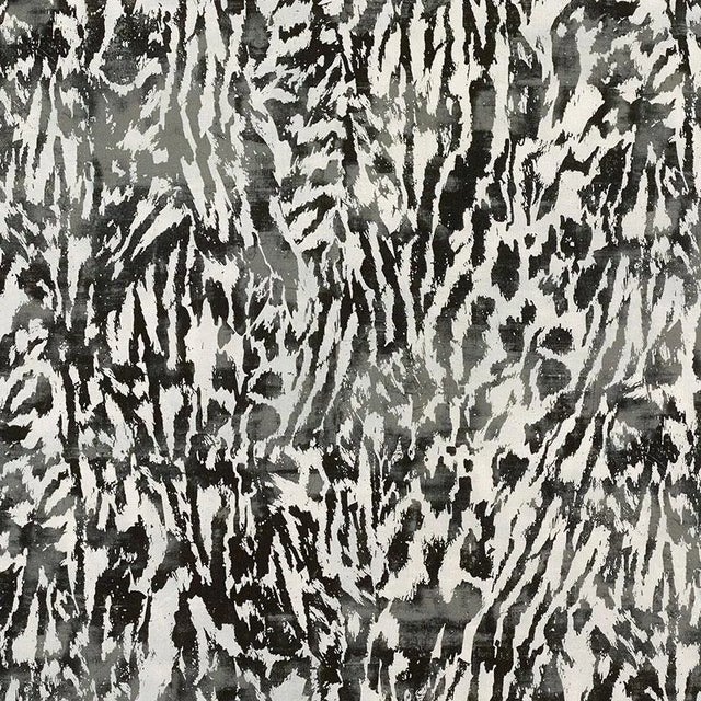 Schumacher X Celerie Kemble Feline Fabric in Obscura For Sale