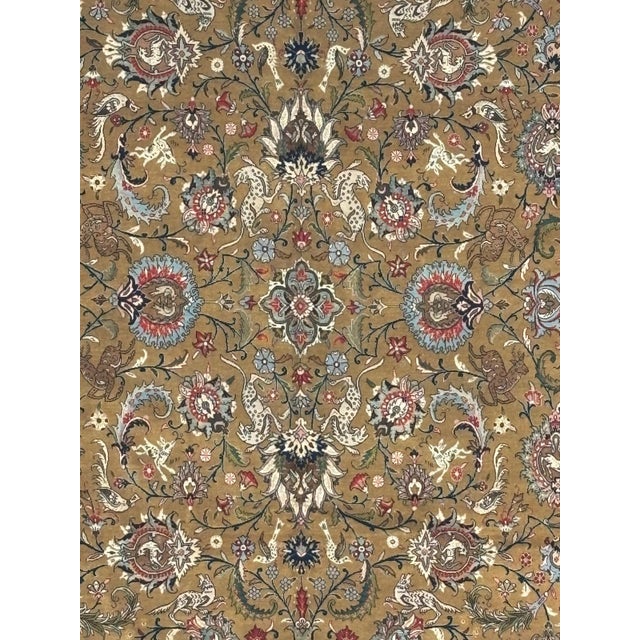 Exceptional Persian Qum, 6'8" X 10'8" For Sale - Image 4 of 10