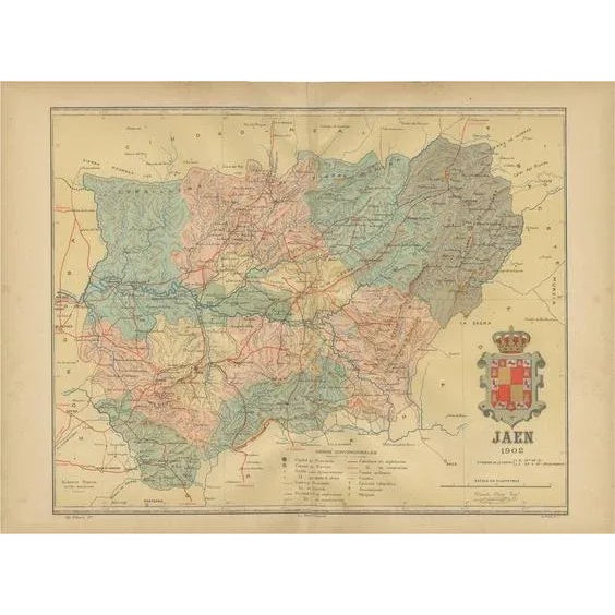 Map of Andalusias Olive Heartland, 1902 For Sale - Image 6 of 6