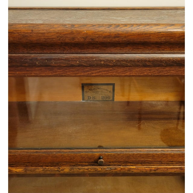 1900s Tiger Oak Arts & Crafts Barrister 3-Shelf Bookcase For Sale In Baltimore - Image 6 of 8