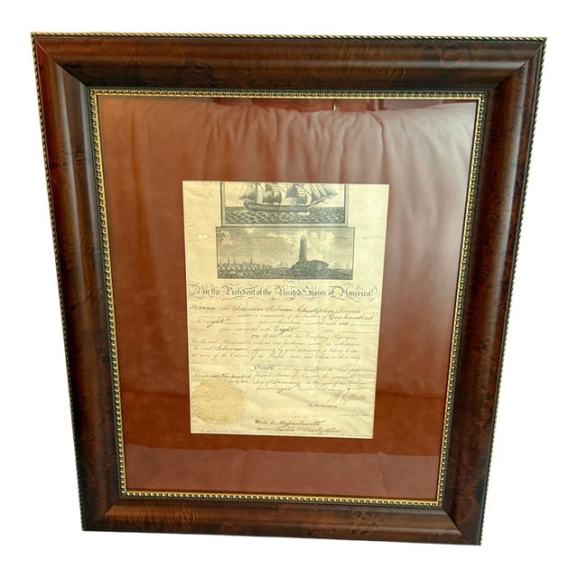 Early 19th Century Thomas Jefferson & James Madison. Ship's Passport, Schooner Rebecca Christopher Prince For Sale