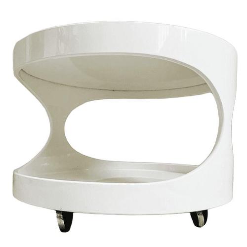 Vintage Space Age Wooden Mobile Side Table by Erik van Buijtenen for Nebu Holland, 1970s For Sale - Image 10 of 10