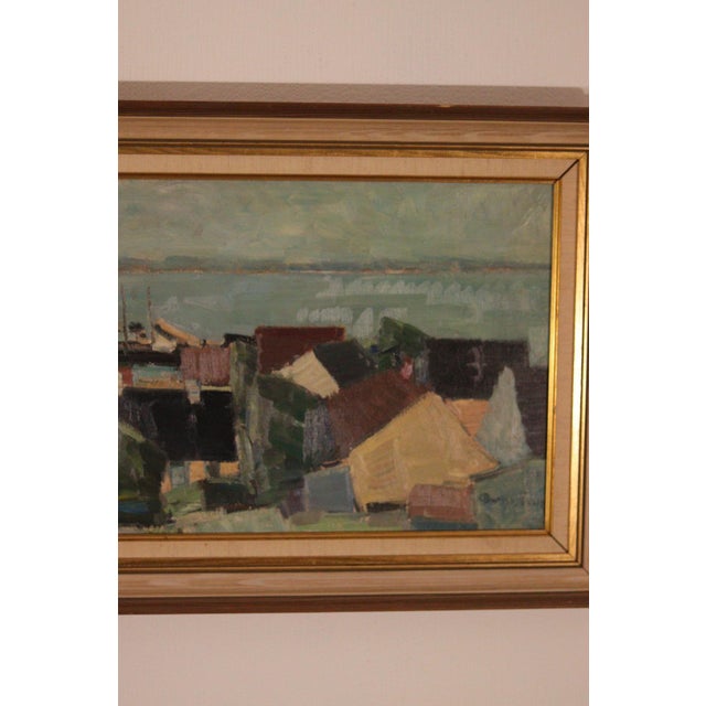 K. Berndström, Coastal Village, 1950s, Oil on Canvas, Framed For Sale - Image 15 of 18