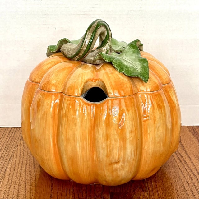 Mid-Century Modern Vintage Fitz and Floyd Vegetable Garden Pumpkin Soup Tureen For Sale - Image 3 of 7