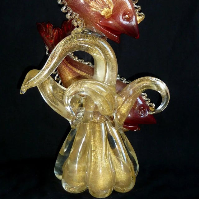 置物 Murano Italy Antique Murano Vintage Red Amethyst Gold Flecks Bullicante Bubbles
