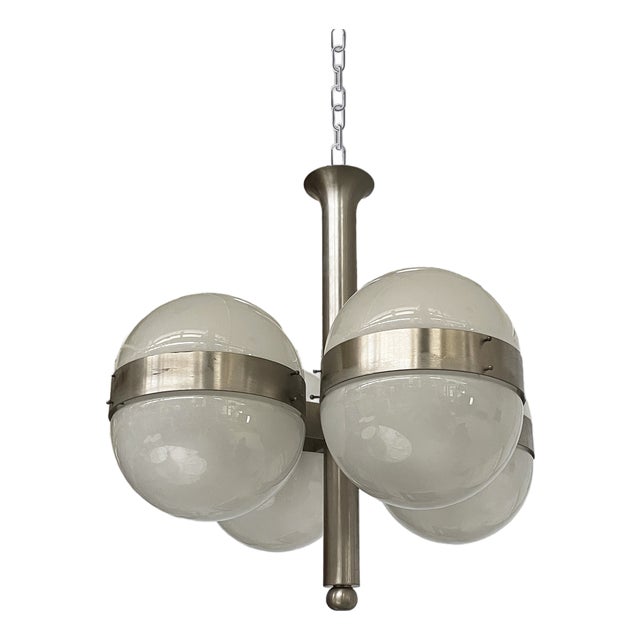 Mid-Century Modern Italian Tetraclio Chandelier by Mazza for Artemide, 1960s For Sale
