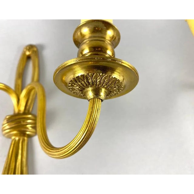 Vintage Bronze Wall Sconces with Faux Candles, Set of 2 For Sale - Image 4 of 8