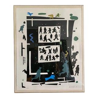 1980s Large Postmodern Serigraph by Billy Schiffer For Sale