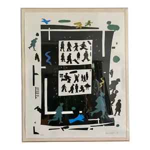 1980s Large Postmodern Serigraph by Billy Schiffer