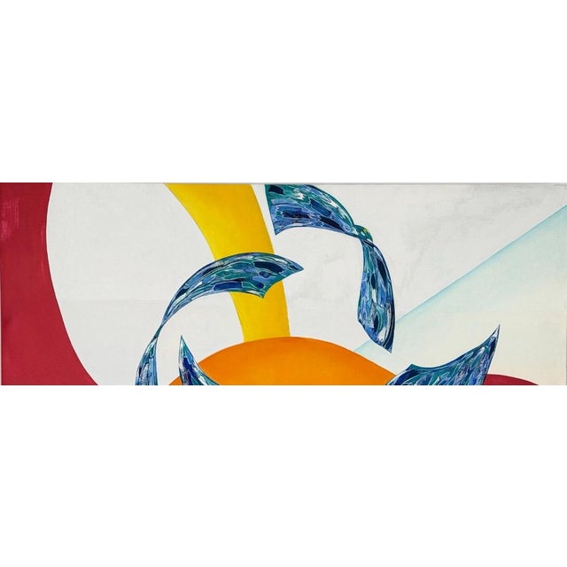 Mid-Century Modern Mid 20th Century Large Format Mid-Century Modern Abstract Oil Painting Progression No 13 by Peabody - 72” For Sale - Image 3 of 14