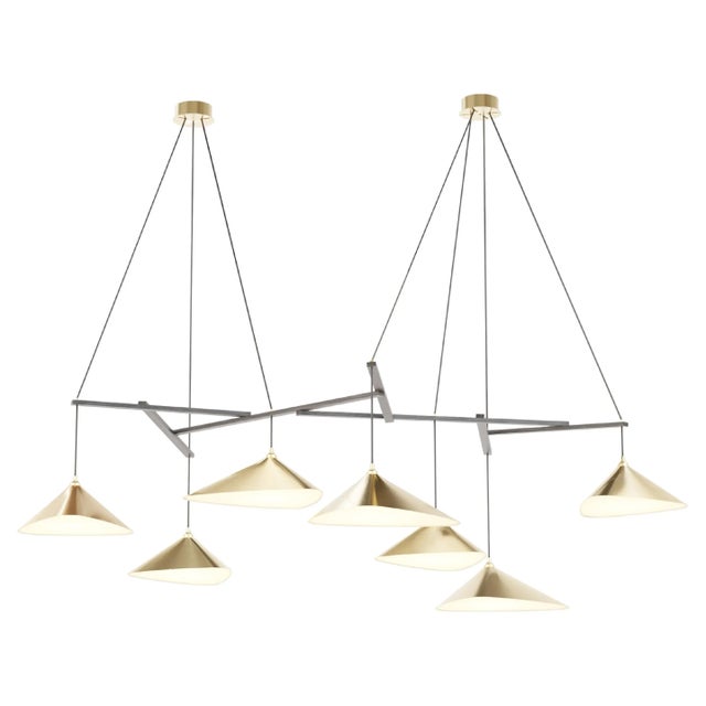 Monumental Daniel Becker 'Emily 7' Chandelier in Brass & Black for Moss Objects For Sale - Image 12 of 12