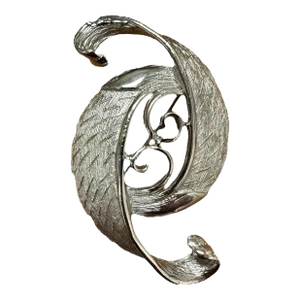 Vintage Silver Tone Swirl Brooch