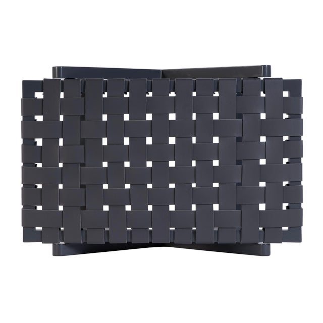 Cipriani 24 in. W Rectangular Leather & Wood Luggage Rack, Gray For Sale In Chicago - Image 6 of 7