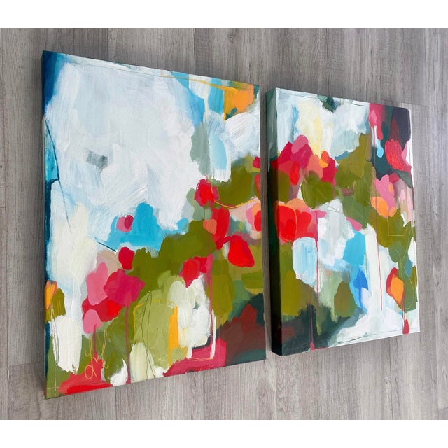 Abstract Arc de Fleurs by Leigh Ann Van Fossan | Acrylic and Oil on Canvas Abstract Floral Composition For Sale - Image 3 of 5