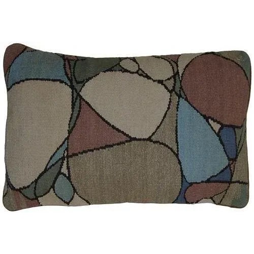 Contemporary Aubusson Black Abstract Throw Pillow For Sale - Image 3 of 3