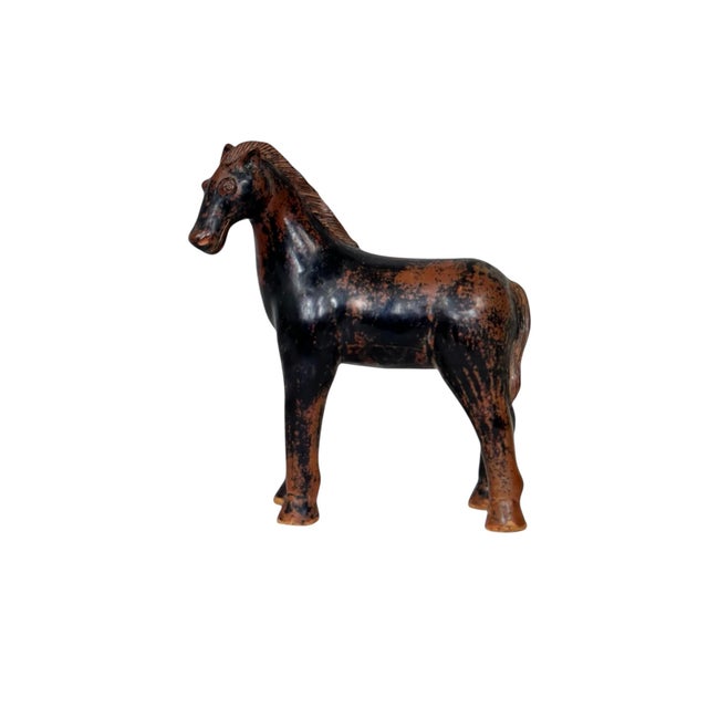 Antique 19th Century Chinese Figure of a Horse in Mottled Brown Glaze For Sale - Image 4 of 11