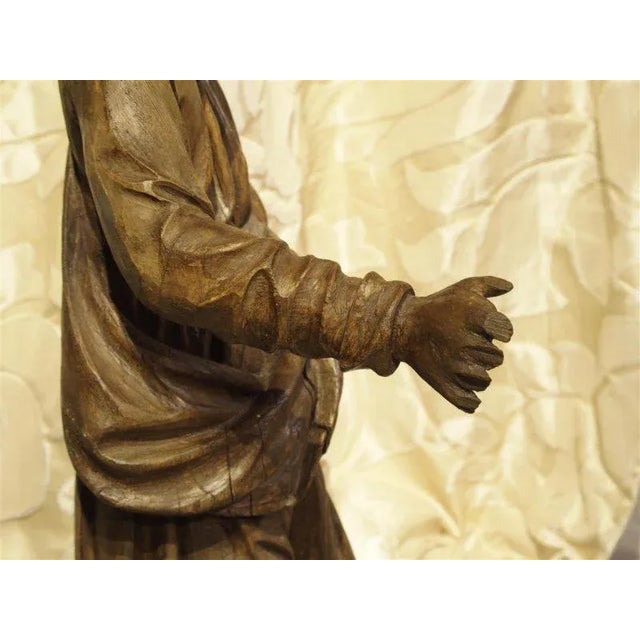 18th Century Carved Wooden Statue From France For Sale - Image 12 of 13