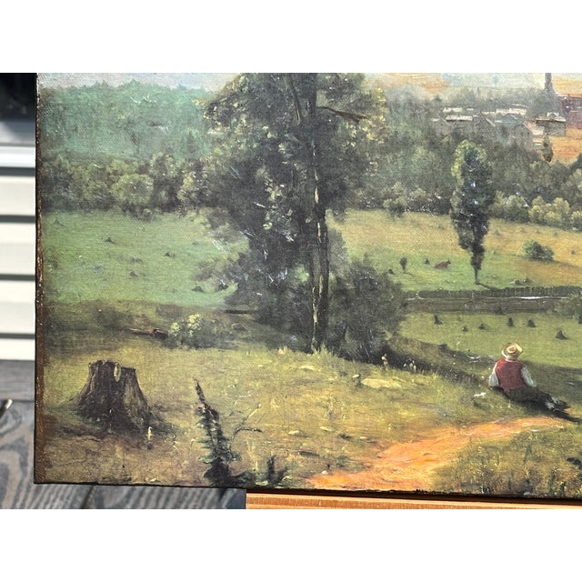 Wood Mid/Late 19th C. Original Oil on Canvas - European / British Landscape Scene For Sale - Image 7 of 12