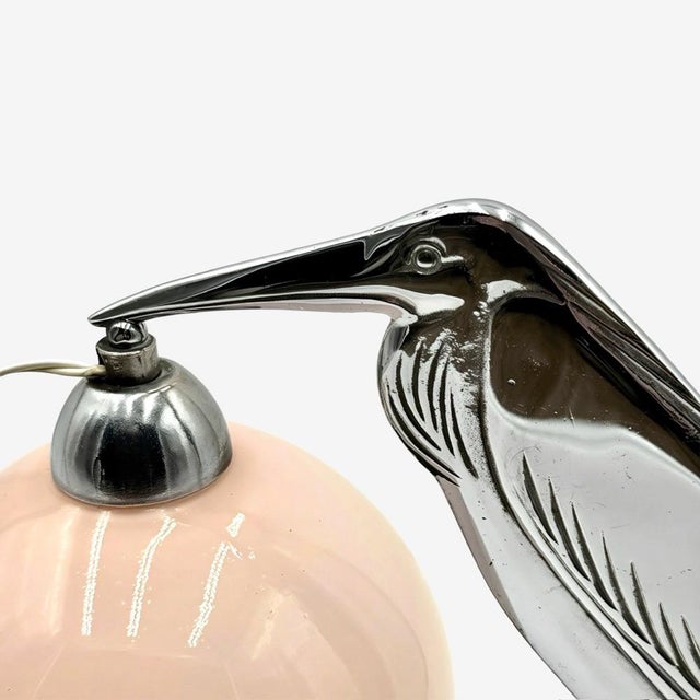 1930s Art Deco Chrome Marabout Lamp, 1930s For Sale - Image 5 of 12