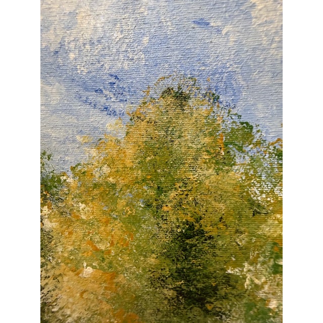 Green Vintage 1960 Impressionist Painting Signed Montrec For Sale - Image 8 of 12