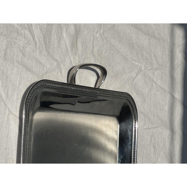 Classic Silver Tray with Pearl Stripe Frieze, 1980s For Sale - Image 13 of 18