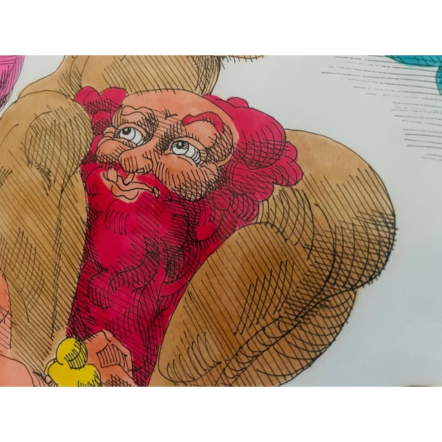 1971 Signed Mixed Media Figurative Drawing by David Mac Innes | California Original Work on Paper | Professionally Framed For Sale - Image 10 of 11